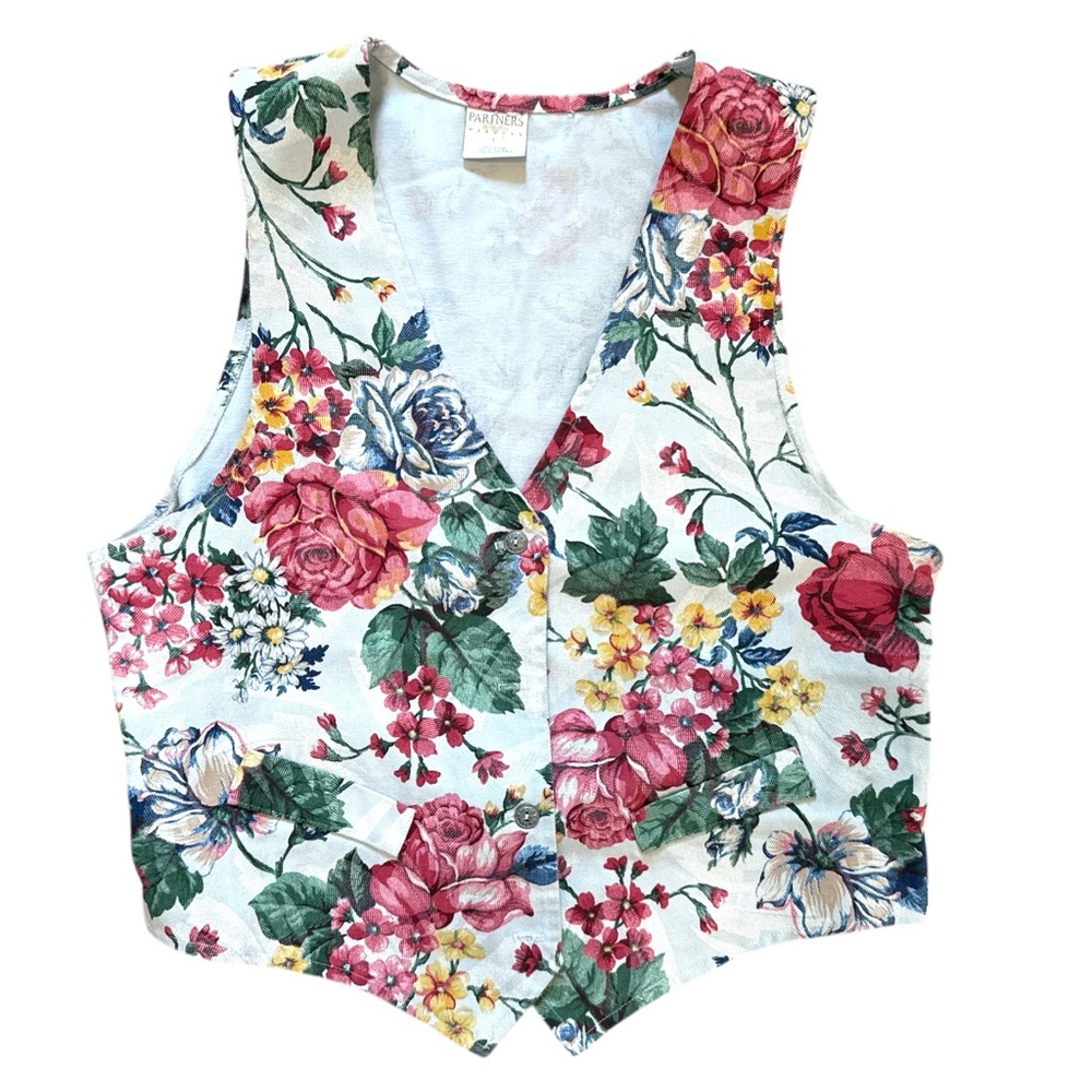 VINTAGE Partners Mervyns‎ Floral Vest Women’s Large